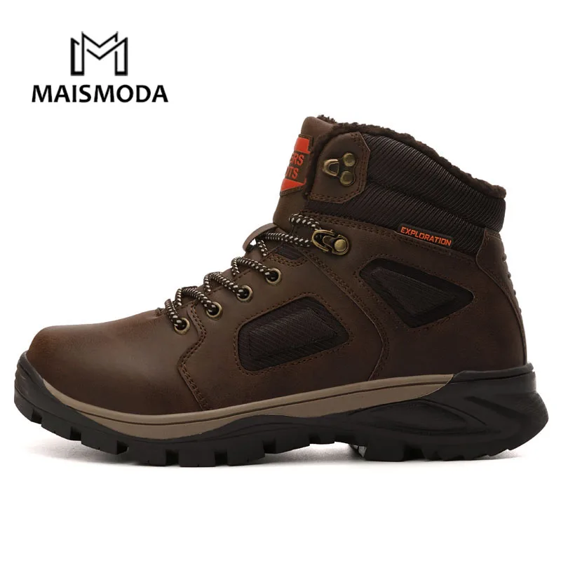 MAISMODA/Новинка года; зимняя обувь на меху; сохраняющие Тепло Плюшевые Водонепроницаемые зимние сапоги на шнуровке; Рабочая обувь; большие размеры; YL619