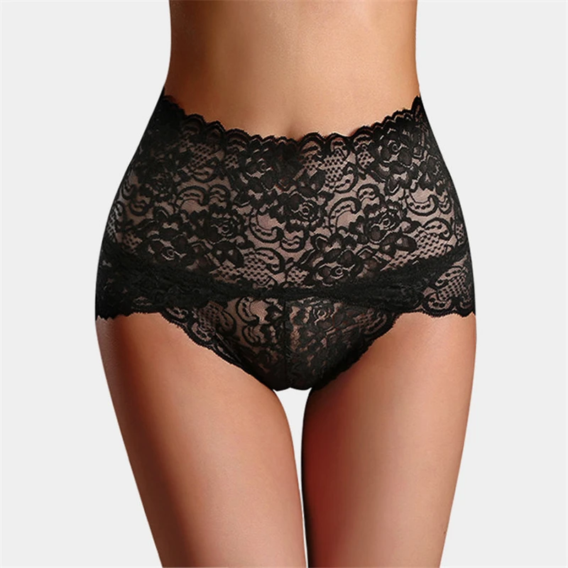 Women Sexy Floral Lace Panties Underwear Briefs High Waist Panties Super Thin Hollow Ladies Breathable Boxer Shorts