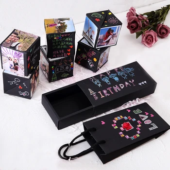 

Surprise Bounce Box Creative Handmade DIY Explosion Photo Album Anniversary Scrapbook Birthday Gift Box for Christmas Decoration