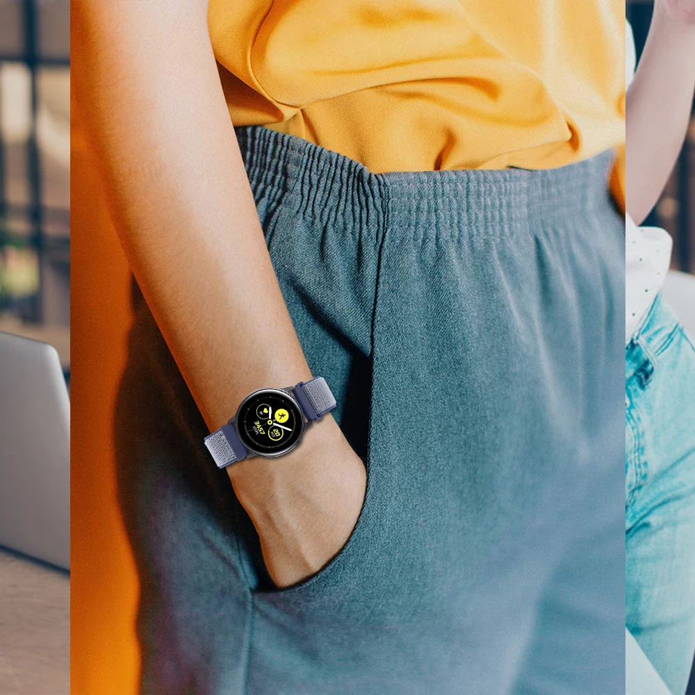 20 мм ремешок для samsung Galaxy Watch Active 2 42 мм ремешок gear S2 Sport Huami Amazfit Bip/GTR 42 мм умный Браслет Correa