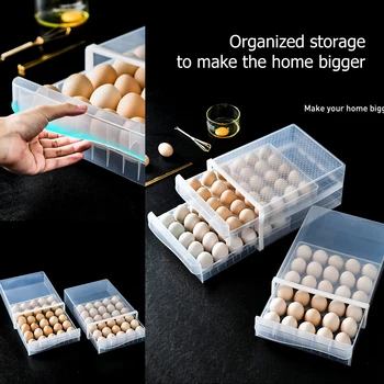 

Household Refrigerator Egg Box Food Storage Case Fresh Container Egg Box Drawer-Type Storage Box Kitchen Accessories Organizer
