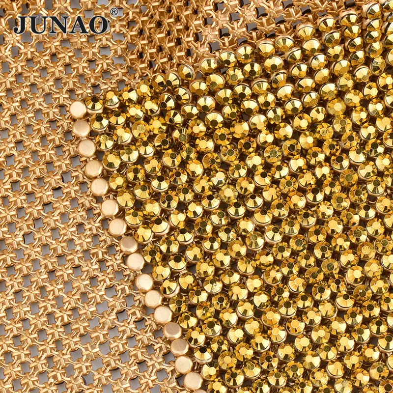 JUNAO-45-120cm-Black-Gold-Crystal-Mesh-Fabric-Rhinestone-Sheet-Aluminum-Metal-Trim-Resin-Crystal-Ribbon (1)