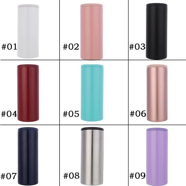 Nagykereskedelem 12Oz Cola Can Co Cover Sörtartó Rozsdamentes Acél Hideg Tartó Koksz Kannák Vákuum Szigetelt Vékony Sovány Palackhoz Duplán - Image 3