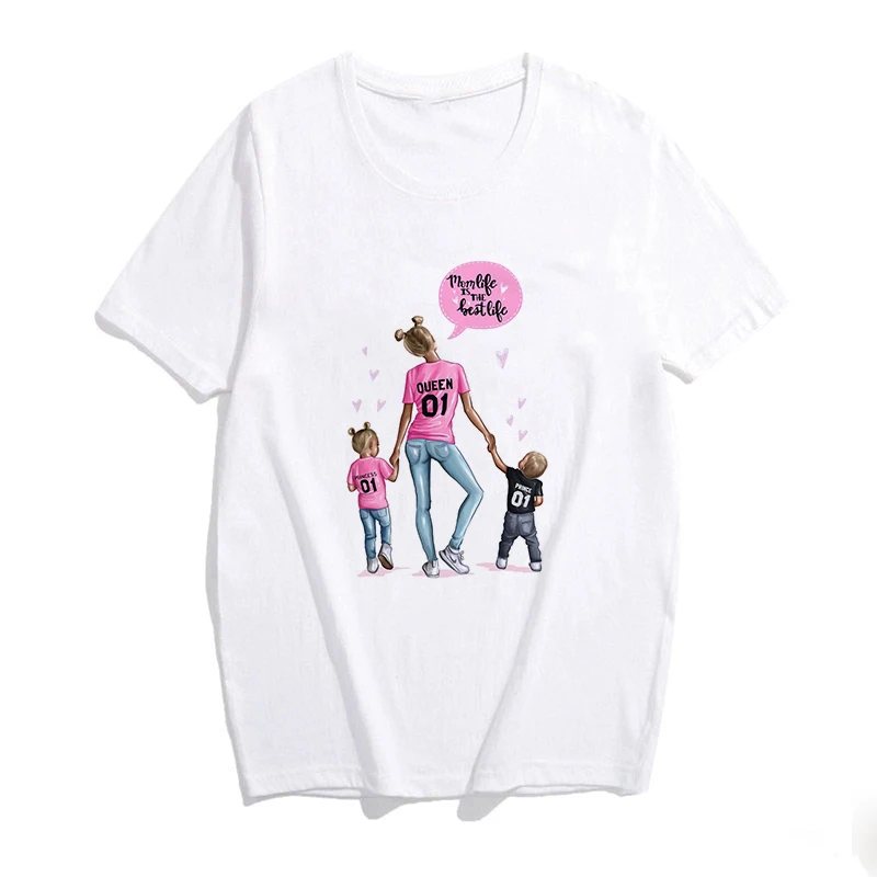 Семейные комплекты футболка Для женщин для мамы, сына, дочери от одного года до четырех лет футболка мама; изысканная обувь для мальчиков и девочек, футболки, топы в подарок для Для женщин супер мама - Цвет: QWT9317
