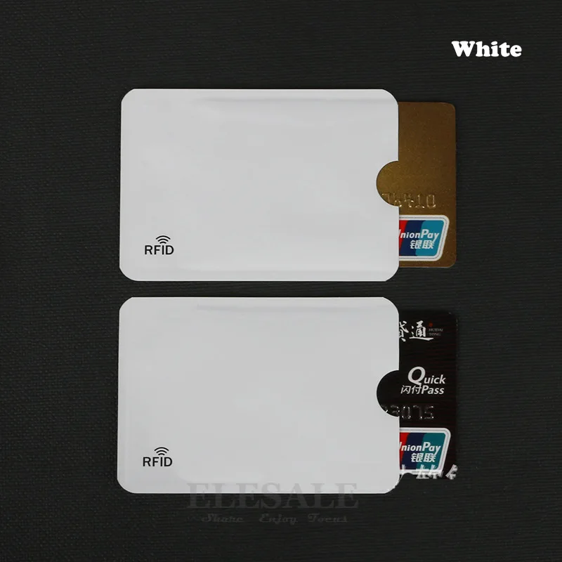 10 шт. анти-сканирующая карта рукав Кредитная RFID карта протектор Анти-магнитная алюминиевая фольга портативный банк держатель для карт - Цвет: White