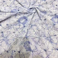 New 2020 Summer Chiffon Print Embroidered Fabric,Diy Girl Dress Sewing Patchwork Material Cloth,Chiffon Eyelet Fabrics keyhole back scallop trim eyelet embroidered dress