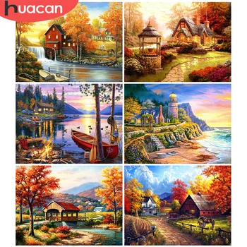 

HUACAN 5D DIY Diamond Painting Natural Scenery Mosaic Full Drill Diamond Embroidery Landscape Wall Decor Home Decor