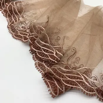 

Width 24cm Shimmer Embroidery Lace Trim DIY Craft Sewing Supplies Skirt Hem Decoration Accessories Dolls bjd material