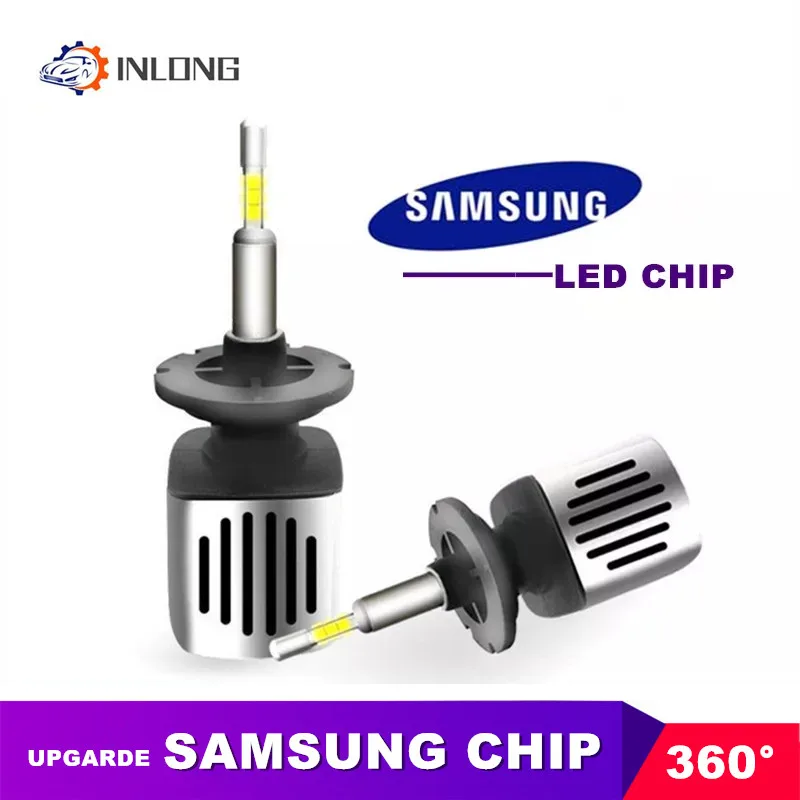Ceny INLONG samochodu H7 H1 żarówki Led do reflektorów 9005 9006 H4 H11 H8 H9 D2S D1S D3S lampa Led SAMSUNG 11200LM reflektor światła przeciwmgielne 5500K 6500K
