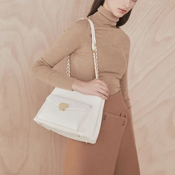 

2020 luxury handbags Real White Woman Single Shoulder Package Diamond Lattice Chain genuine leather Bag for women bags designer