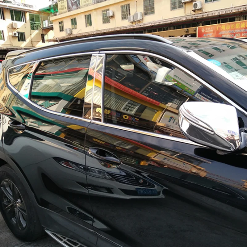 Отделка окна автомобиля из нержавеющей стали для hyundai santa fe 2013 3-го поколения