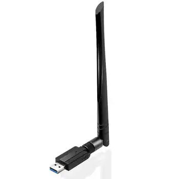 

Usb 3.0 Wifi Adapter Ac 1200Mbps 5G/2.4G Dual Band Wifi Dongle Wireless Network Adapter With 5Dbi High Gain Antenna, Support Com