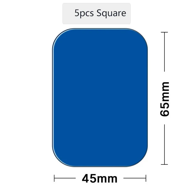 1-5 шт./лот металлическая пластина-диск для магнитного автомобильного держателя для телефона, железный лист, наклейка для магнитного мобильного телефона, автомобильный держатель - Цвет: 5pcs Silver  40x60mm
