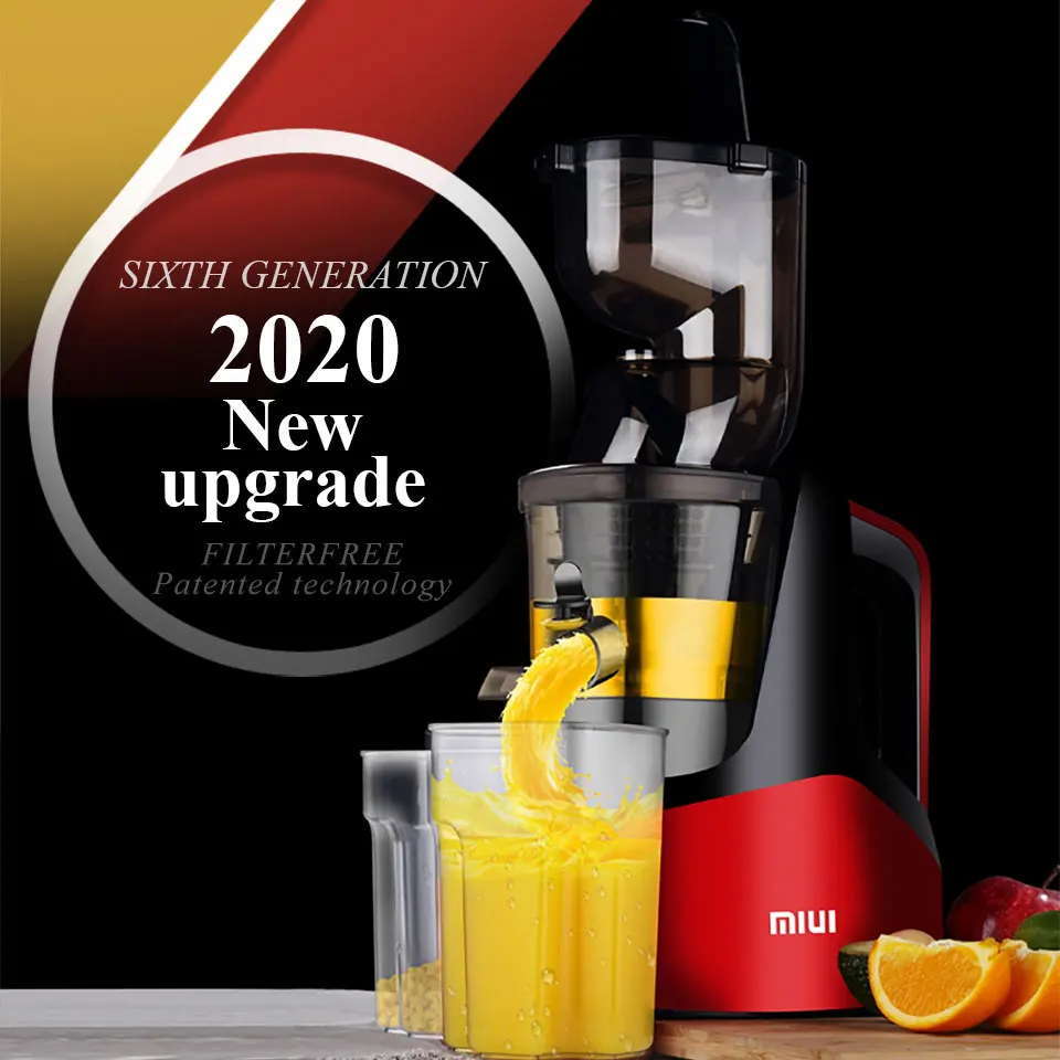 Cena Wyciskarka do soków na zimno powolny masticate 7 poziom ekstraktor łatwe do czyszczenia filterfree innovat cichy silnik duża średnica MIUI 2019 nowy PRO