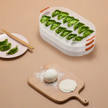 

REMARKABLY Large Size Storage Dumpling Box Anti-sticking Multi-layer Dumpling Box Refrigerator Food Preservation Tray Container