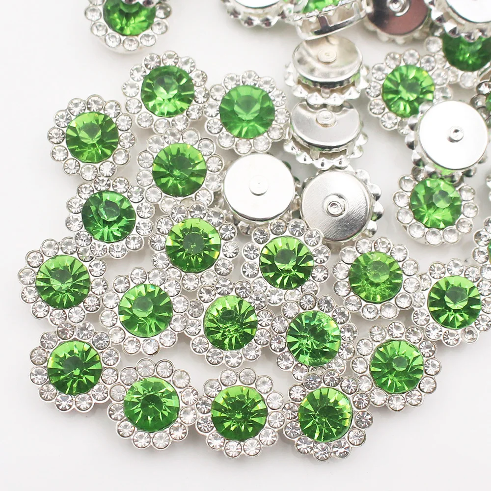 Gold Flower Claw Rhinestones - Glittering Crystal Trim Stones for Garment Crafting and Embellishment