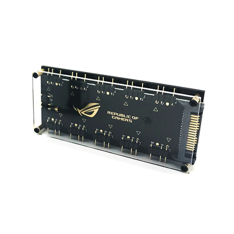 ASUS AURA SYNC 5V 3-pin RGB 10 Hub Splitter SATA Power 3pin ARGB Adapter Extension Cable for GIGABYTE MSI ASRock RGB LED w/ Case