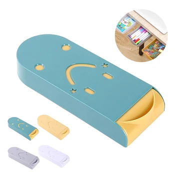 

Creative Self Stick Pencil Tray Desk Stick Storage Box Under The Desk Stick Stationery Finishing Box Drawer Storage Box Pen Case