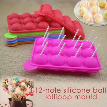 

Thicken 12 Even Holes Silicone Lollipop Mold Chocolate Mold Mold Cake Baking Mold Ice Lattice Silicone Cake Pop Mold Shaped