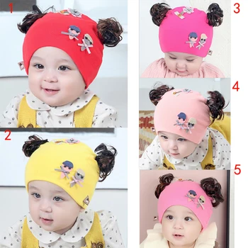 

Cute hat Toddler Kids Baby Girl Cute Cartoon Wig Design Autumn Warm Hat Cap Headwear Accessories