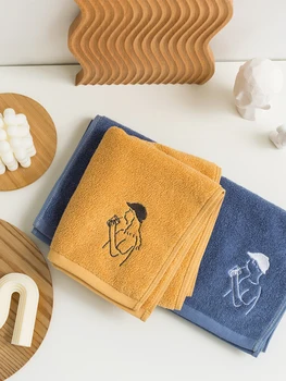 

Cotton Couple Towel Cartoon Wearable Set Wrap Hair Reusable Towel Soft Thick Yarn Serviette Cheveux Bathroom Supplies DE50MJ