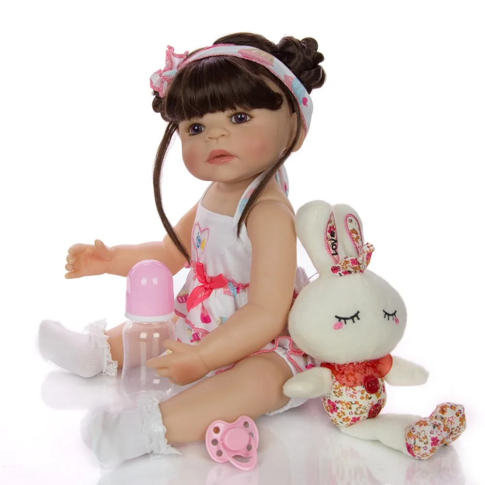Bebe Кукла reborn corpo de silicone inteiro 22 дюймов 55 см для новорожденных, для девочек кукла настоящий милый новорожденный малыш Живой куклы игрушки подарок