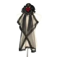 Розовый искусственный бисер Цепочка Свадебная вуаль цветочный кружевной ободок черный тюль сетка Pillbox шляпа