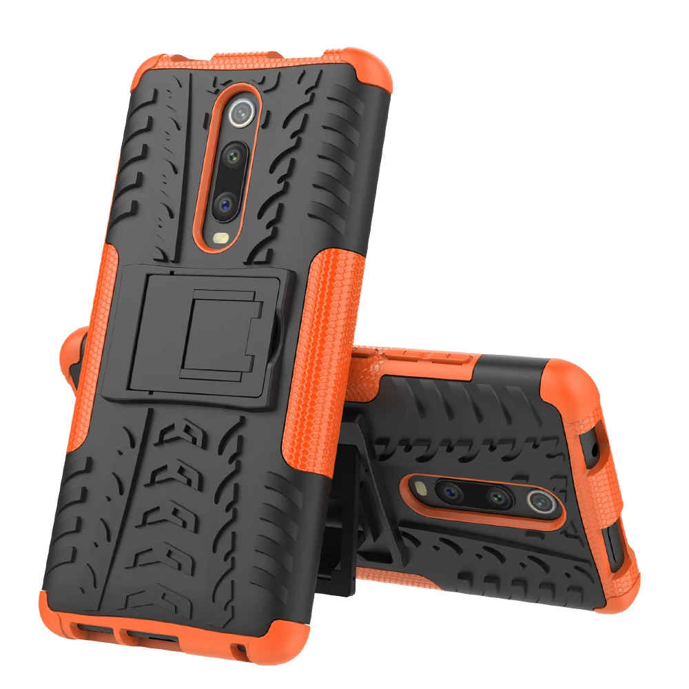 Противоударный чехол для Xiao mi Red mi K20/mi 9T Pro/Red mi 855/X Силиконовый+ PC жесткий чехол Гибридный чехол для Xiaomi mi 9T Pro Чехол - Цвет: Оранжевый
