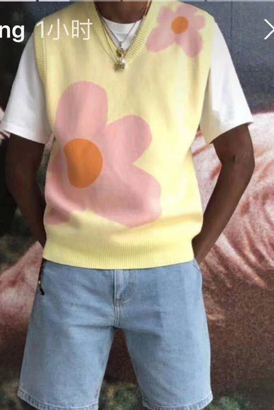 Мужской роскошный Гольф цветок Le Fleur Tyler создатель трикотажные Повседневные свитера жилет без рукавов Азиатский штекер Размер высокий Дрейк# M13