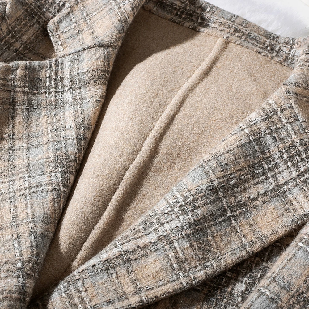 Cthink, хорошее качество, Блейзер, Стильное женское пальто Desigual, в клетку, шерсть, твид для женщин, стильное, теплое, на одной пуговице, зимнее пальто для женщин