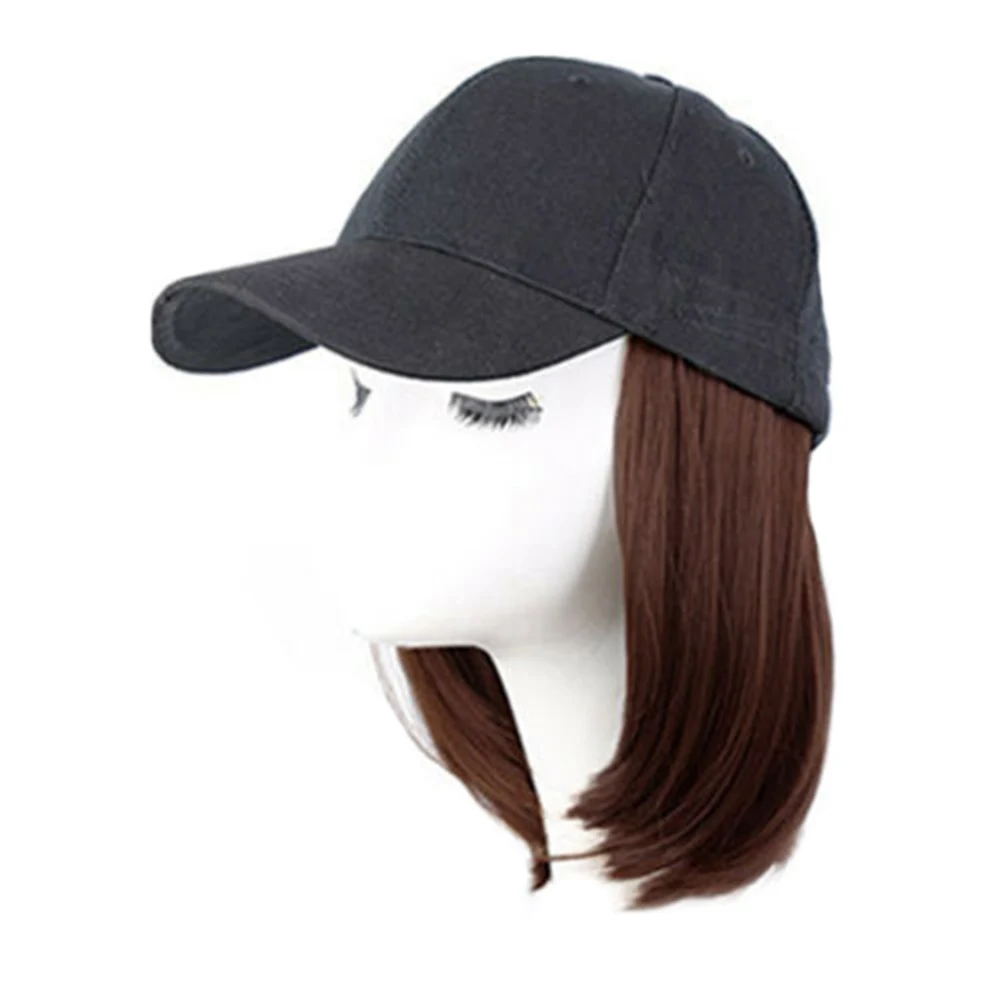 Бейсболка с париками Pixie Cut Bob Hair синтетический короткий головной убор для женщин MH88 - Цвет: dark-brown