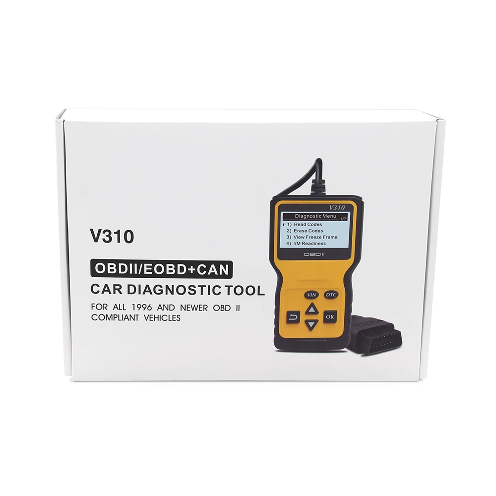 V310 V1.1 считыватель кодов OBD2/EOBD OBD OBDII автомобильный диагностический инструмент obd2 сканер Авто easydiag 16 pin VS ELM 327 V1.5 - Цвет: V310-BOX