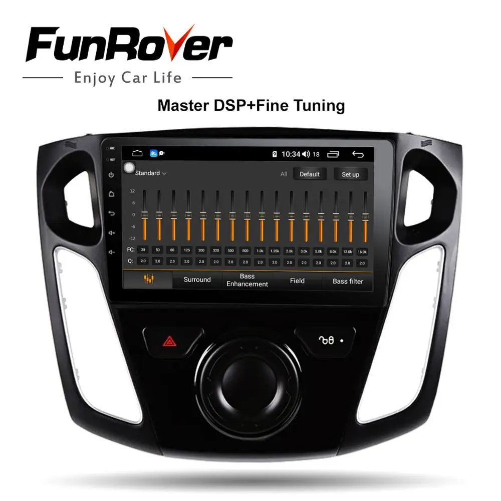 FUNROVER Octa 8 core Android 9 0 2 din Автомобильный Радио Мультимедийный dvd плеер для Ford Focus 2012 2015
