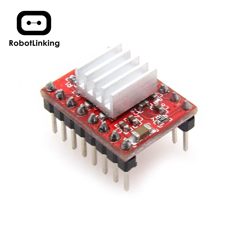Драйвер шагового двигателя Red StepStick A4988 (с радиатором 1 а) для 3D принтера бесплатная