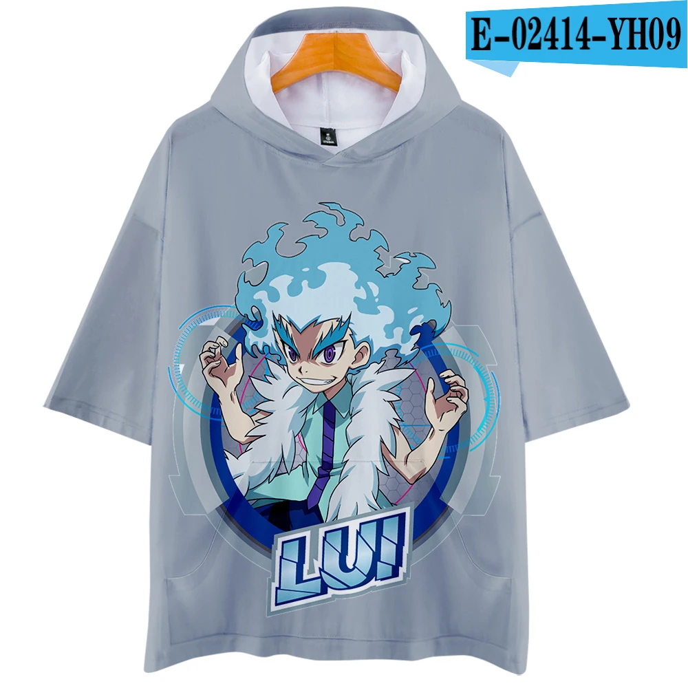 Beyblade Burst Evolution 3D peinting одежда летние повседневные крутые футболки Женская/мужская одежда Новинка с капюшоном и короткими рукавами thirts - Цвет: Pictured