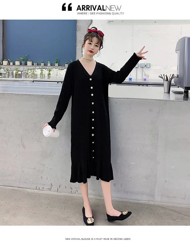 2020 Fashion Maternity Dress Loose spring autumn winter Skirt Pregnancy Clothes For Knit Pregnant Women Sweater (13)
