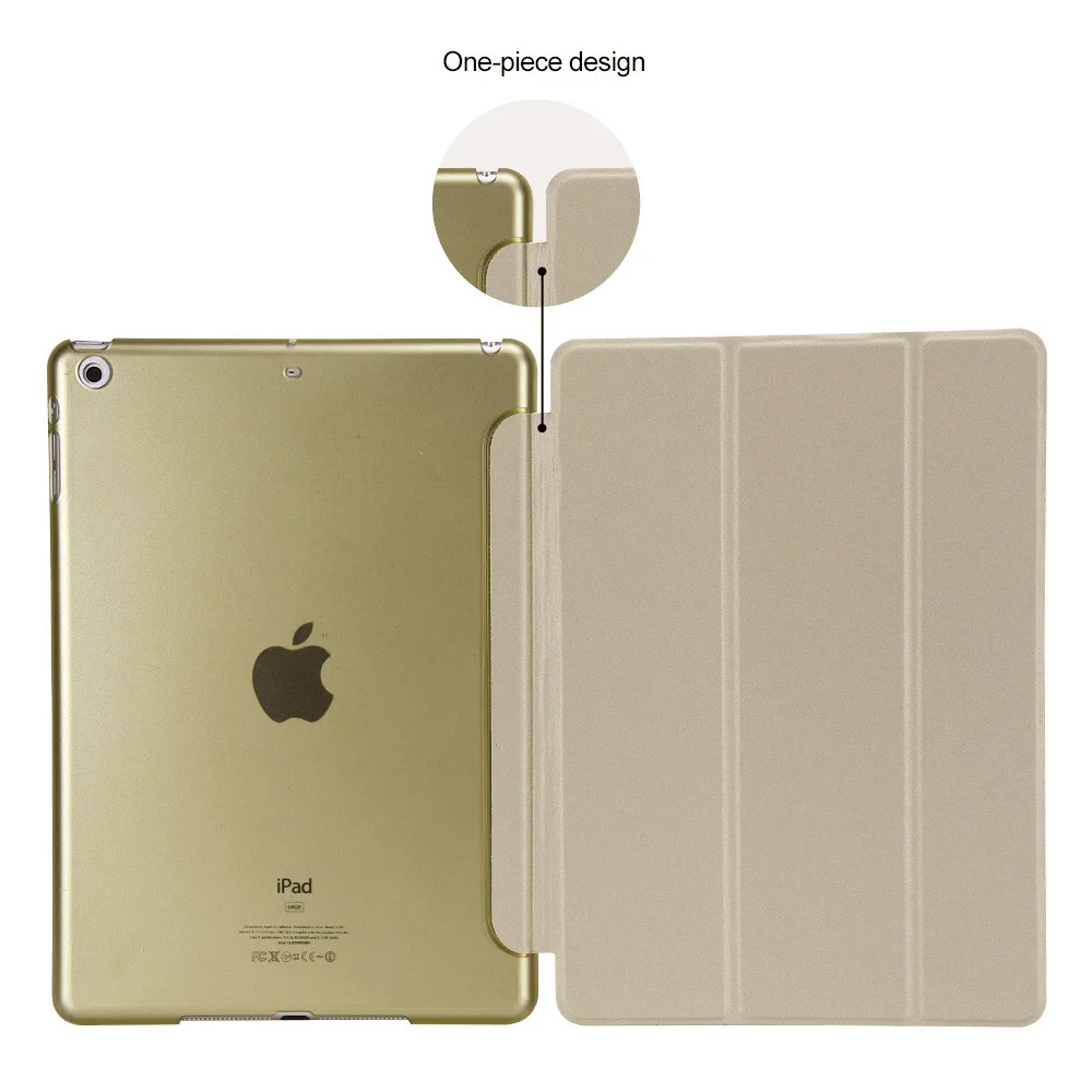 Чехол-подставка для нового iPad 9,7 дюймов и выпуск 6. Ультра тонкий смарт-чехол также для iPad Air retina крышка Авто wake/Sleep - Цвет: Gold