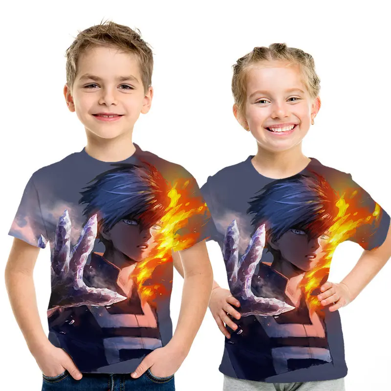 picture color Детская футболка с 3D-принтом «my hero academy» летняя модная футболка с круглым вырезом и короткими рукавами для мальчиков и девочек - Цвет: picture color