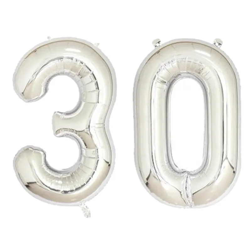 20 шт./лот 40 дюймов Серебряный номер 30 воздушные шары для взрослых день рождения конфетти балон Серебро Хром Черный латексный воздушный шар Декор детские игрушки
