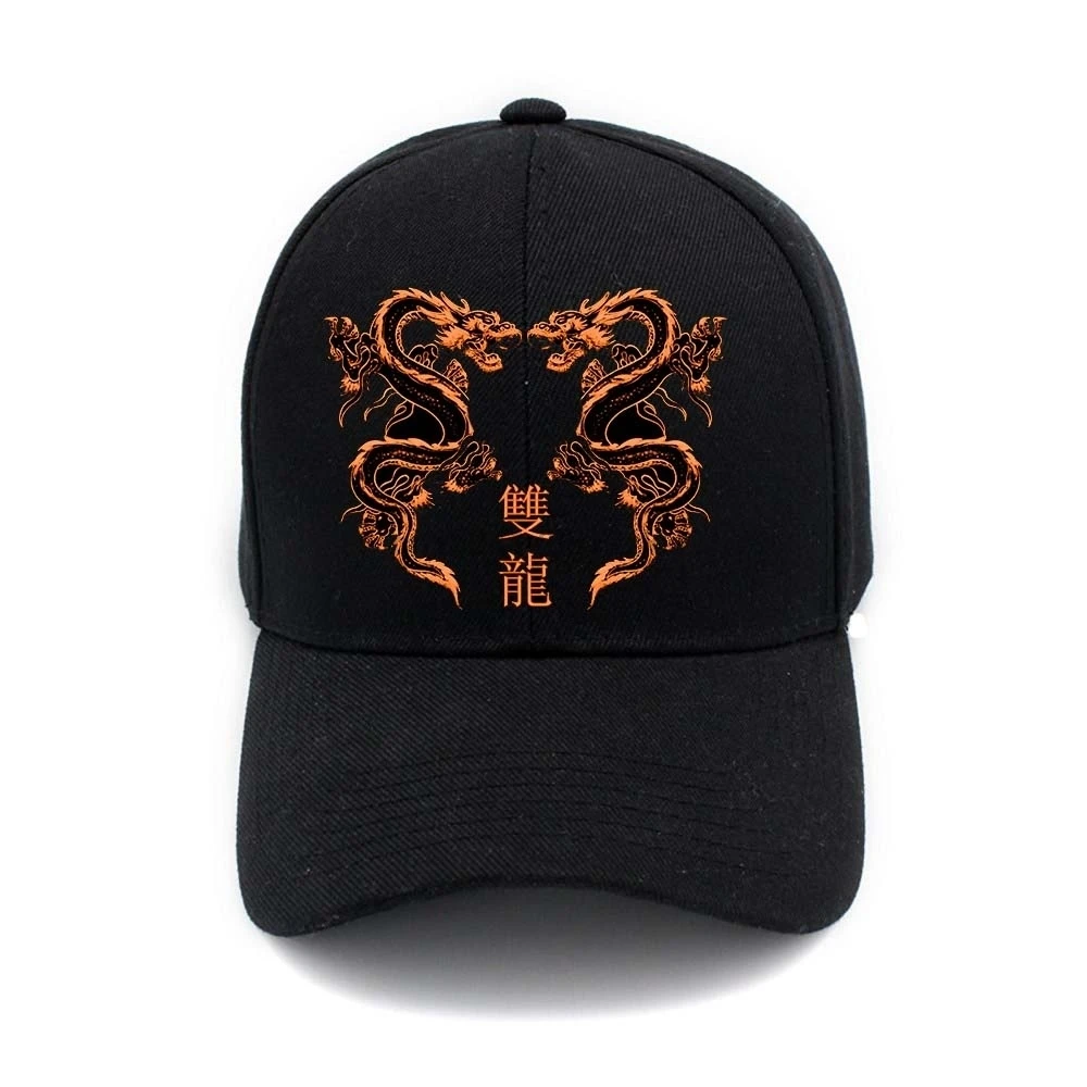 Классическая бейсбольная кепка с двойным драконом мужская хлопковая хип-хоп кепка Женская Бейсболка s