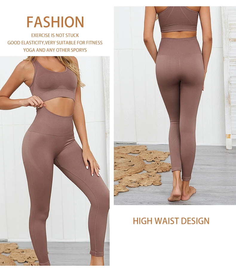 Seamless Hyperflex Workout Set Sport Leggings and Top Yoga Outfits for Women Sportswear Athletic Clothes Gym 2 piece Set XL Size 5