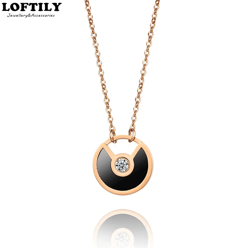 

Fashion Love Lock Necklace Stainless Steel Pendant for Women Lover Best Wishes Daily Gift Rose Golden Necklace Women Jewelry