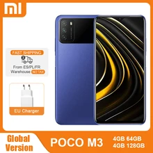 POCO M3 – Smartphone 4 go 128 go, Version globale, Snapdragon 662 Octa Core, 6000mAh, Triple caméra 48mp, écran FHD + DotDrop de 6.53 pouces