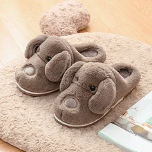 BONJEAN/мужские тапочки; Вьетнамки; зимняя теплая обувь с милой собачкой; модные мужские сандалии на платформе; нескользящие удобные домашние тапочки на плоской подошве