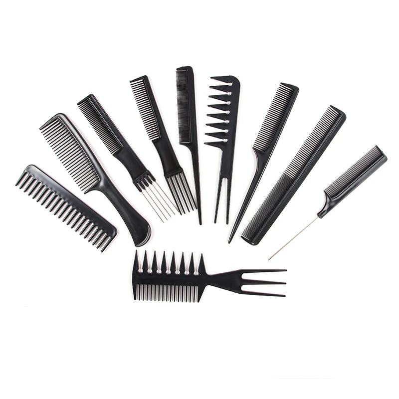 Hairdressing Combs 10 шт. Профессиональные парикмахерские расчески антистатические массажные расчески парикмахерские инструменты для укладки волос - Цвет: Hairdressing Combs