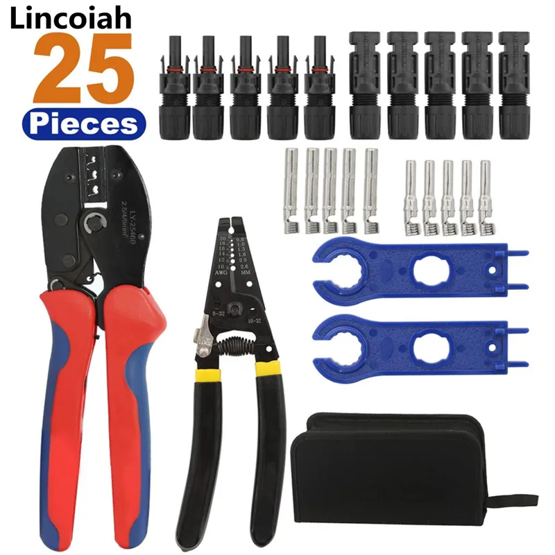 

Solar Crimping Tools for 2.5-6.0mm² Solar Panel PV Cable Wire Stripper and Cutter 10pcs Male Female Solar Panel Cable Connectors