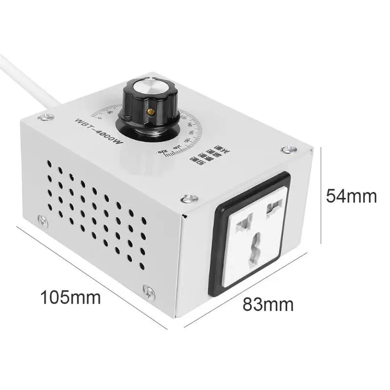 AC 220V 4000W двигатель с регулятором скорости вентилятора регулятор температуры регулятор напряжения отрицательное давление вентилятор воздуховод вентилятор не регулируется