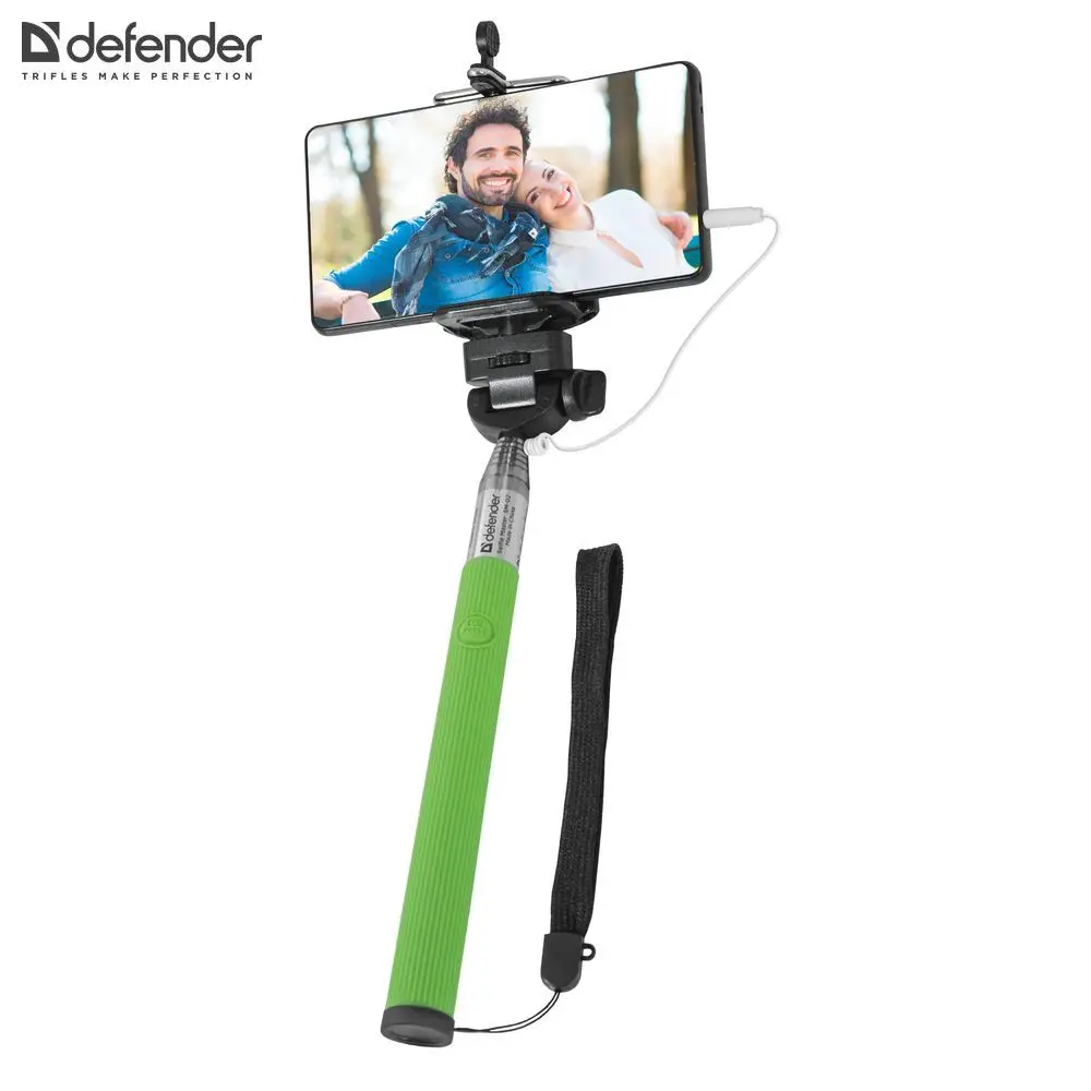 Штатив для селфи Defender Selfie Master SM-02 зеленый, проводной, 20-98 см