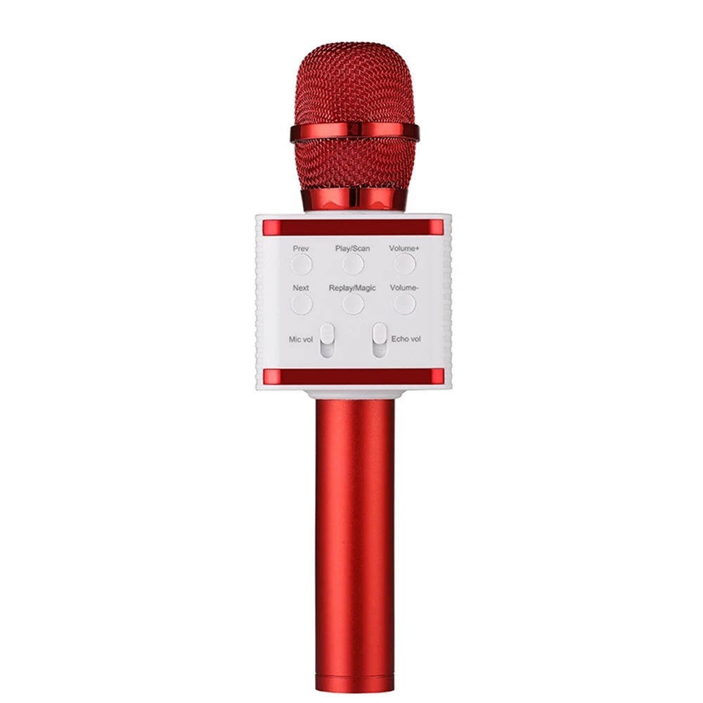 red V7 профессиональный Bluetooth беспроводной микрофон караоке динамик микрофона ручной музыкальный плеер микрофон для вокала, с рекордером KTV MIC - Цвет: red