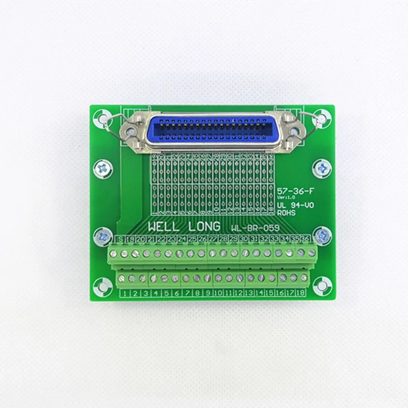 57 серия 36-Pin 0,08" вертикальный вставной гнездовой разъем Breakout Board